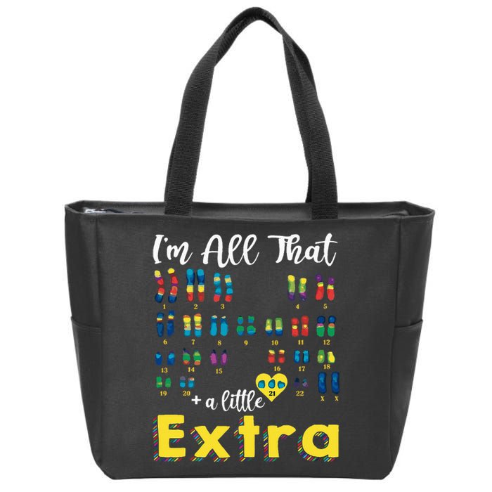 Trisomy 21 XX Extra Chromosome World Down Syndrome Day Zip Tote Bag