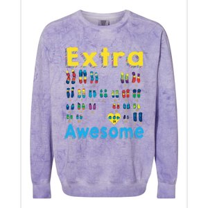 Trisomy 21 XX Extra Chromosome World Down Syndrome Day Colorblast Crewneck Sweatshirt