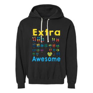 Trisomy 21 XX Extra Chromosome World Down Syndrome Day Garment-Dyed Fleece Hoodie