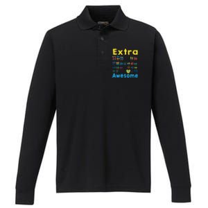 Trisomy 21 XX Extra Chromosome World Down Syndrome Day Performance Long Sleeve Polo