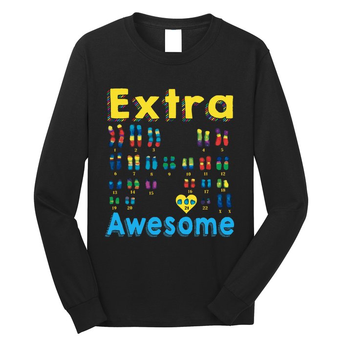 Trisomy 21 XX Extra Chromosome World Down Syndrome Day Long Sleeve Shirt