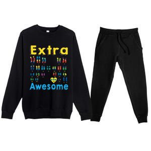 Trisomy 21 XX Extra Chromosome World Down Syndrome Day Premium Crewneck Sweatsuit Set