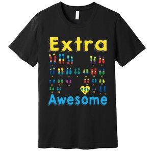 Trisomy 21 XX Extra Chromosome World Down Syndrome Day Premium T-Shirt