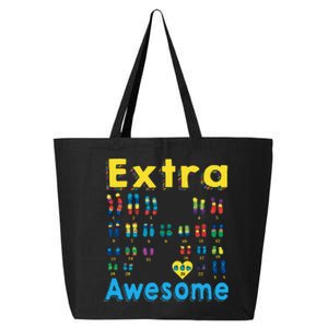 Trisomy 21 XX Extra Chromosome World Down Syndrome Day 25L Jumbo Tote