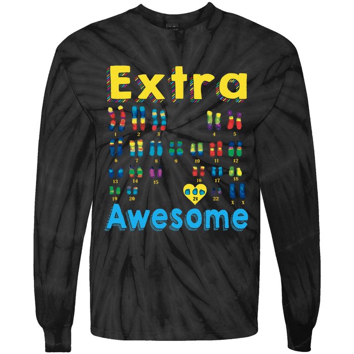 Trisomy 21 XX Extra Chromosome World Down Syndrome Day Tie-Dye Long Sleeve Shirt