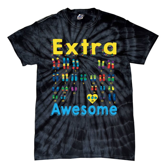 Trisomy 21 XX Extra Chromosome World Down Syndrome Day Tie-Dye T-Shirt