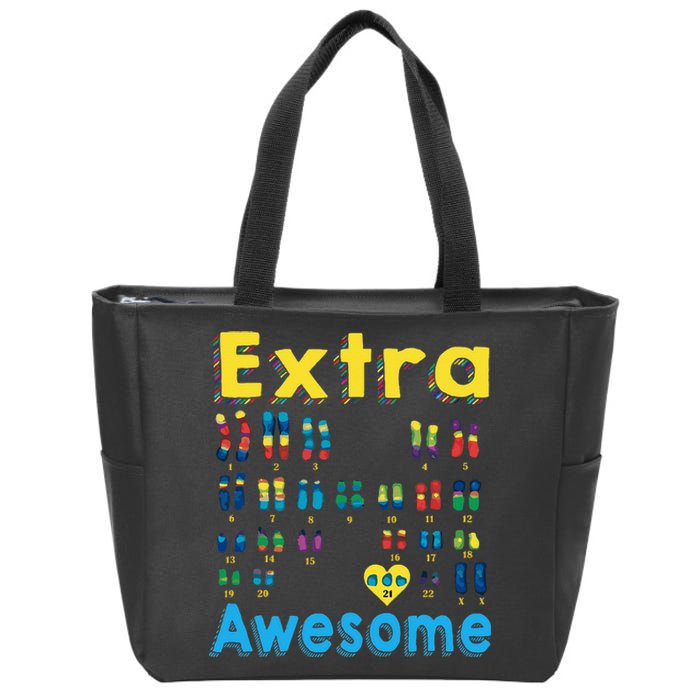 Trisomy 21 XX Extra Chromosome World Down Syndrome Day Zip Tote Bag