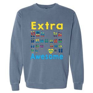 Trisomy 21 XX Extra Chromosome World Down Syndrome Day Garment-Dyed Sweatshirt