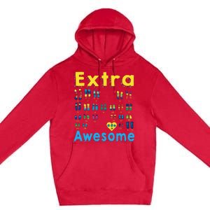 Trisomy 21 XX Extra Chromosome World Down Syndrome Day Premium Pullover Hoodie