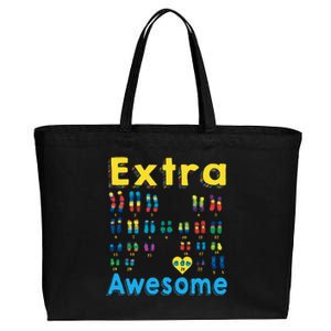 Trisomy 21 XX Extra Chromosome World Down Syndrome Day Cotton Canvas Jumbo Tote