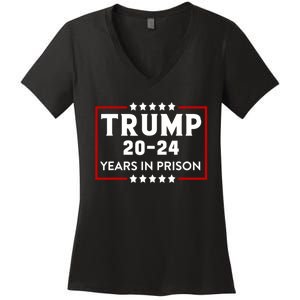 Trump 20,24 Years In Prison, Democrats Liberals Women's V-Neck T-Shirt