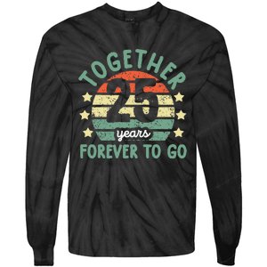 Together 25 Years Forever To Go 25th Wedding Anniversary Tie-Dye Long Sleeve Shirt