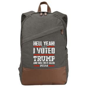 Trump 2024 Yeah! I Voted Trump And Will Do It Again Cotton Canvas Backpack