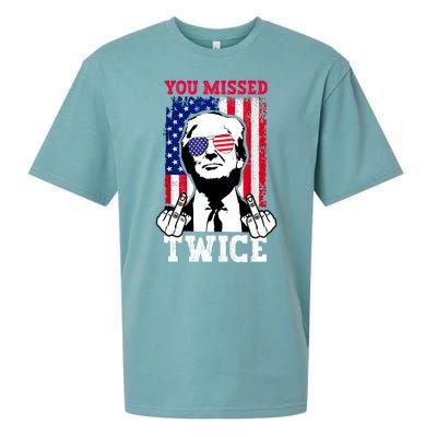 Trump 2024 You Missed Twice Funny Trump Assassination Attempt Gift Sueded Cloud Jersey T-Shirt