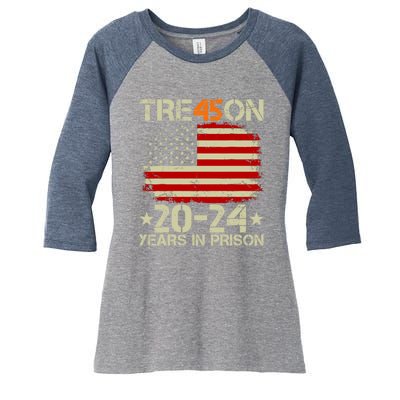 Tre45on 2024 Years In Prison AntI Trump 2024 Women's Tri-Blend 3/4-Sleeve Raglan Shirt