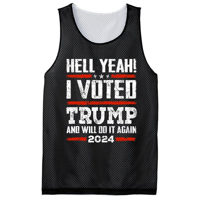 Trump 2024 Yeah! I Voted Trump And Will Do It Again Funny Mesh Reversible Basketball Jersey Tank