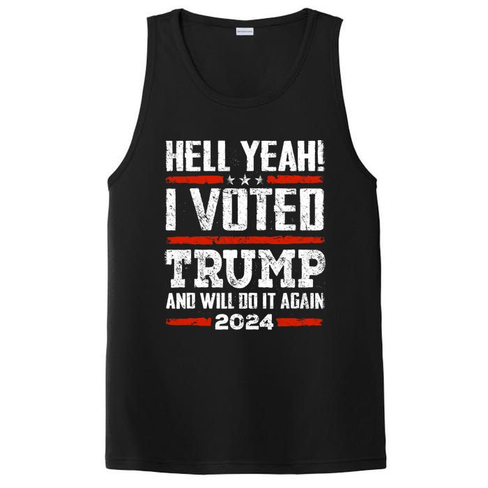 Trump 2024 Yeah! I Voted Trump And Will Do It Again Funny PosiCharge Competitor Tank