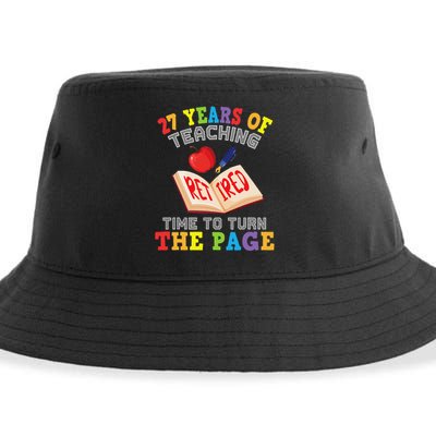 Teacher 27 Years Of Teaching Retired Time To Turn The Page Sustainable Bucket Hat