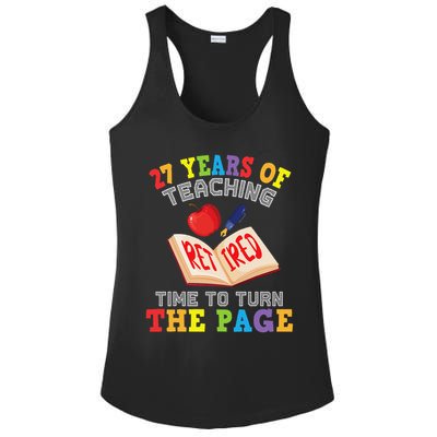 Teacher 27 Years Of Teaching Retired Time To Turn The Page Ladies PosiCharge Competitor Racerback Tank
