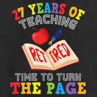 Teacher 27 Years Of Teaching Retired Time To Turn The Page Large Microfiber Waffle Golf Towel
