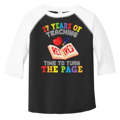 Teacher 27 Years Of Teaching Retired Time To Turn The Page Toddler Fine Jersey T-Shirt