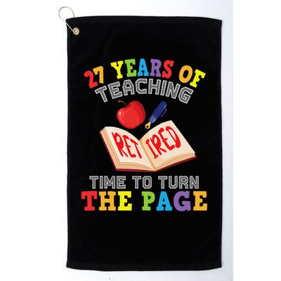 Teacher 27 Years Of Teaching Retired Time To Turn The Page Golf Towel