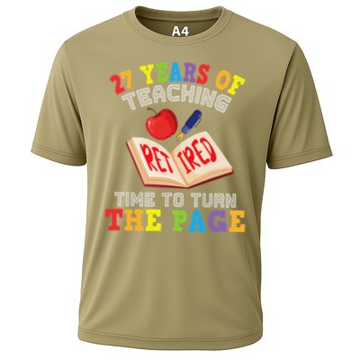 Teacher 27 Years Of Teaching Retired Time To Turn The Page Performance Shirt