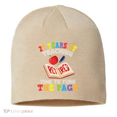 Teacher 27 Years Of Teaching Retired Time To Turn The Page Sustainable Beanie