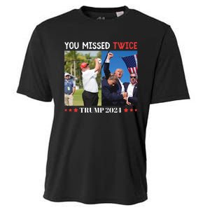 Trump 2024 You Missed Twice Golf Political Cooling Performance Crew T-Shirt