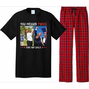 Trump 2024 You Missed Twice Golf Political Pajama Set