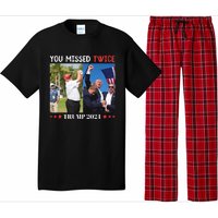 Trump 2024 You Missed Twice Golf Political Pajama Set