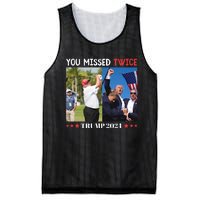 Trump 2024 You Missed Twice Golf Political Mesh Reversible Basketball Jersey Tank