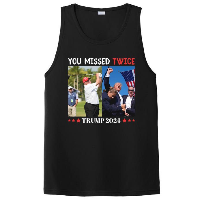 Trump 2024 You Missed Twice Golf Political PosiCharge Competitor Tank