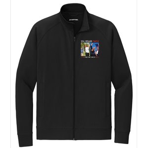 Trump 2024 You Missed Twice Golf Political Stretch Full-Zip Cadet Jacket