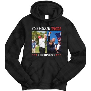 Trump 2024 You Missed Twice Golf Political Tie Dye Hoodie