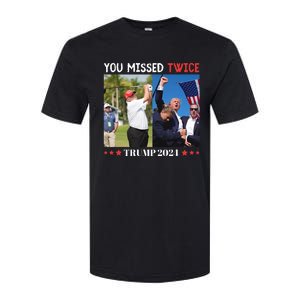 Trump 2024 You Missed Twice Golf Political Softstyle CVC T-Shirt