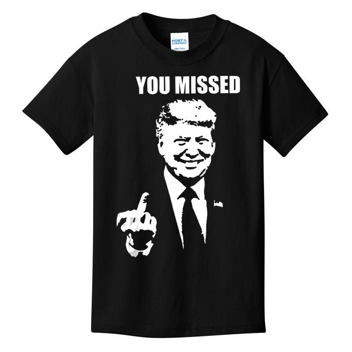 Trump 2024 You Missed Butler Pa Rally Patriotic Flag Vintage Kids T-Shirt