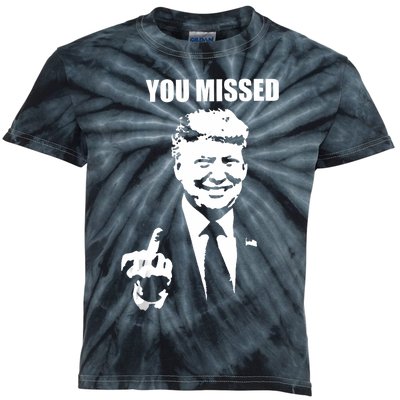 Trump 2024 You Missed Butler Pa Rally Patriotic Flag Vintage Kids Tie-Dye T-Shirt