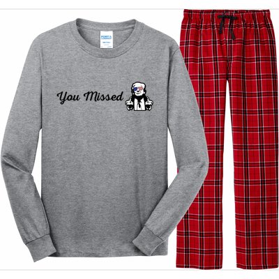 Trump 2024 You Missed Butler Pa Rally Patriotic Flag Long Sleeve Pajama Set