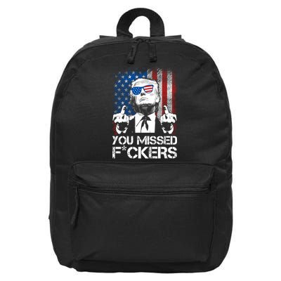 Trump 2024 You Missed Fuckers You Best Not Miss 16 in Basic Backpack