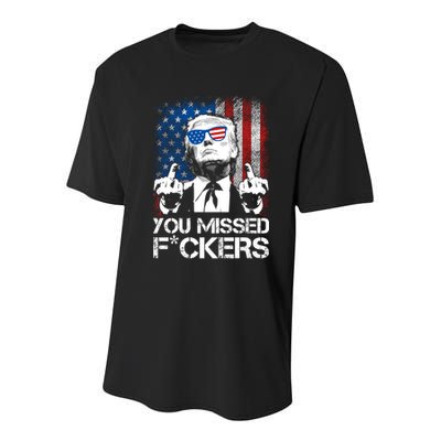 Trump 2024 You Missed Fuckers You Best Not Miss Youth Performance Sprint T-Shirt