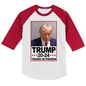 Trump 2024 Years In Prison Mugshot Election Kids Colorblock Raglan Jersey