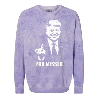 Trump 2024 You Missed Butler Pa Rally Patriotic Flag Colorblast Crewneck Sweatshirt