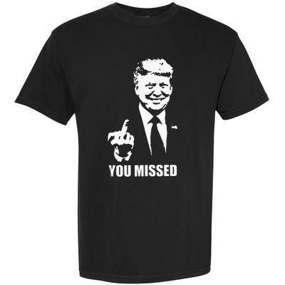 Trump 2024 You Missed Butler Pa Rally Patriotic Flag Garment-Dyed Heavyweight T-Shirt