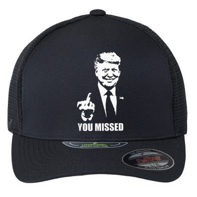 Trump 2024 You Missed Butler Pa Rally Patriotic Flag Flexfit Unipanel Trucker Cap