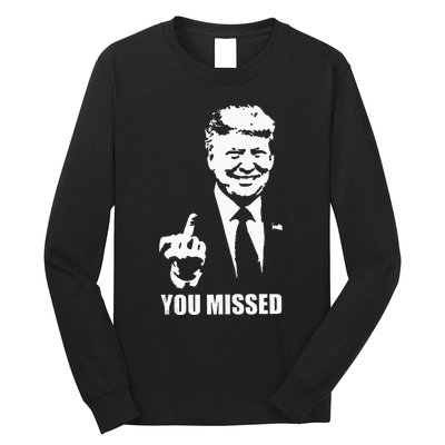 Trump 2024 You Missed Butler Pa Rally Patriotic Flag Long Sleeve Shirt