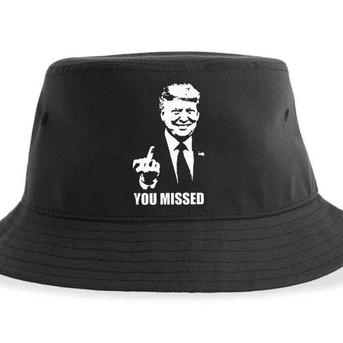 Trump 2024 You Missed Butler Pa Rally Patriotic Flag Sustainable Bucket Hat