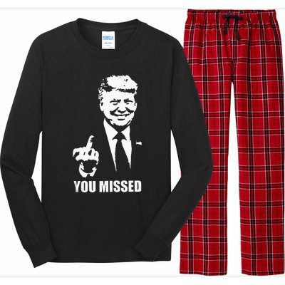 Trump 2024 You Missed Butler Pa Rally Patriotic Flag Long Sleeve Pajama Set