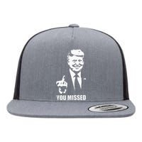 Trump 2024 You Missed Butler Pa Rally Patriotic Flag Flat Bill Trucker Hat