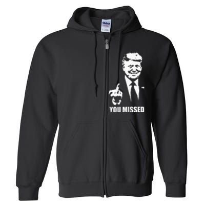 Trump 2024 You Missed Butler Pa Rally Patriotic Flag Full Zip Hoodie